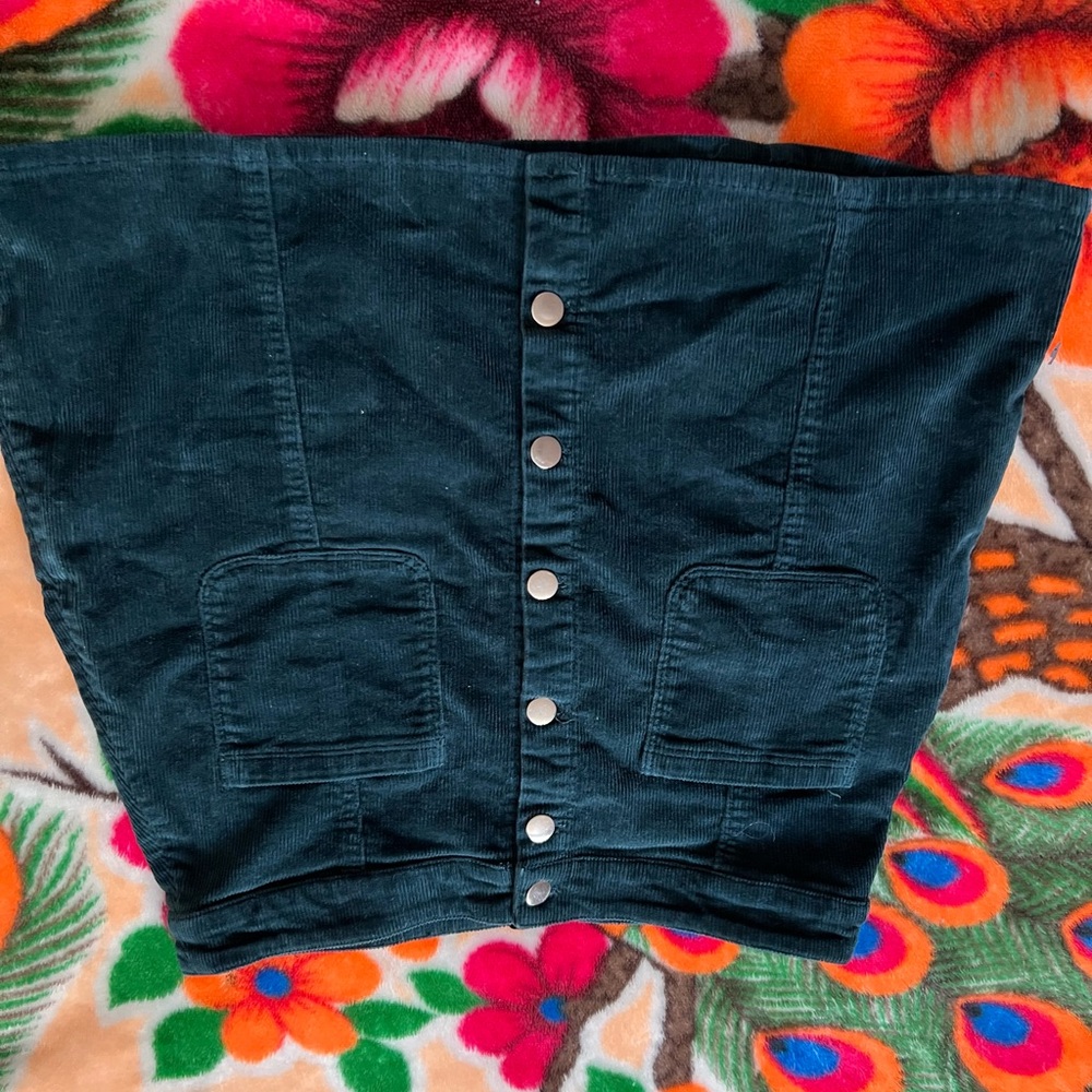 H&M Dark Green Corduroy Skirt